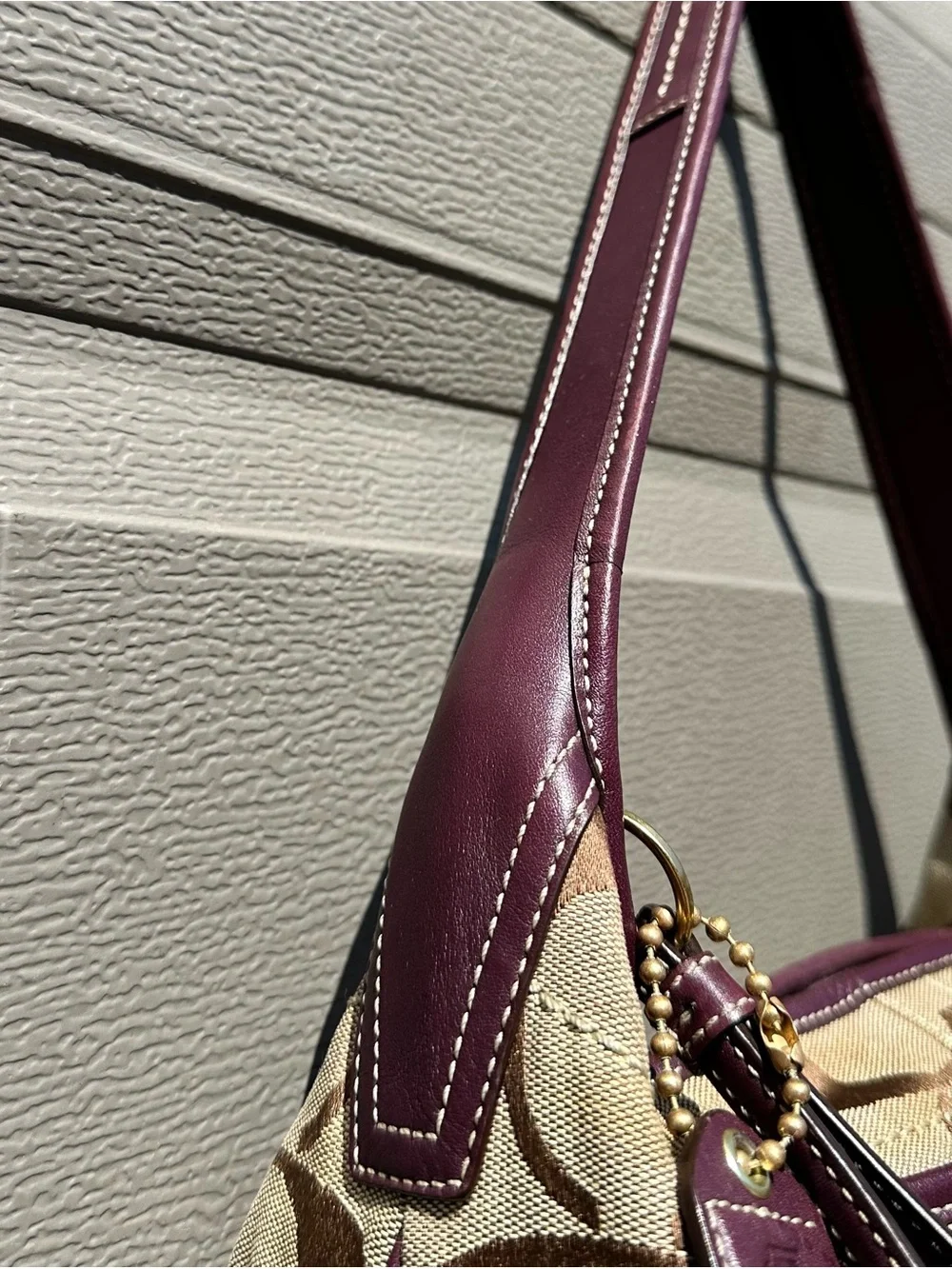 Vintage Y2K 2000s Preppy Coach 11290 Signature C Canvas Hobo Shoulder Bag